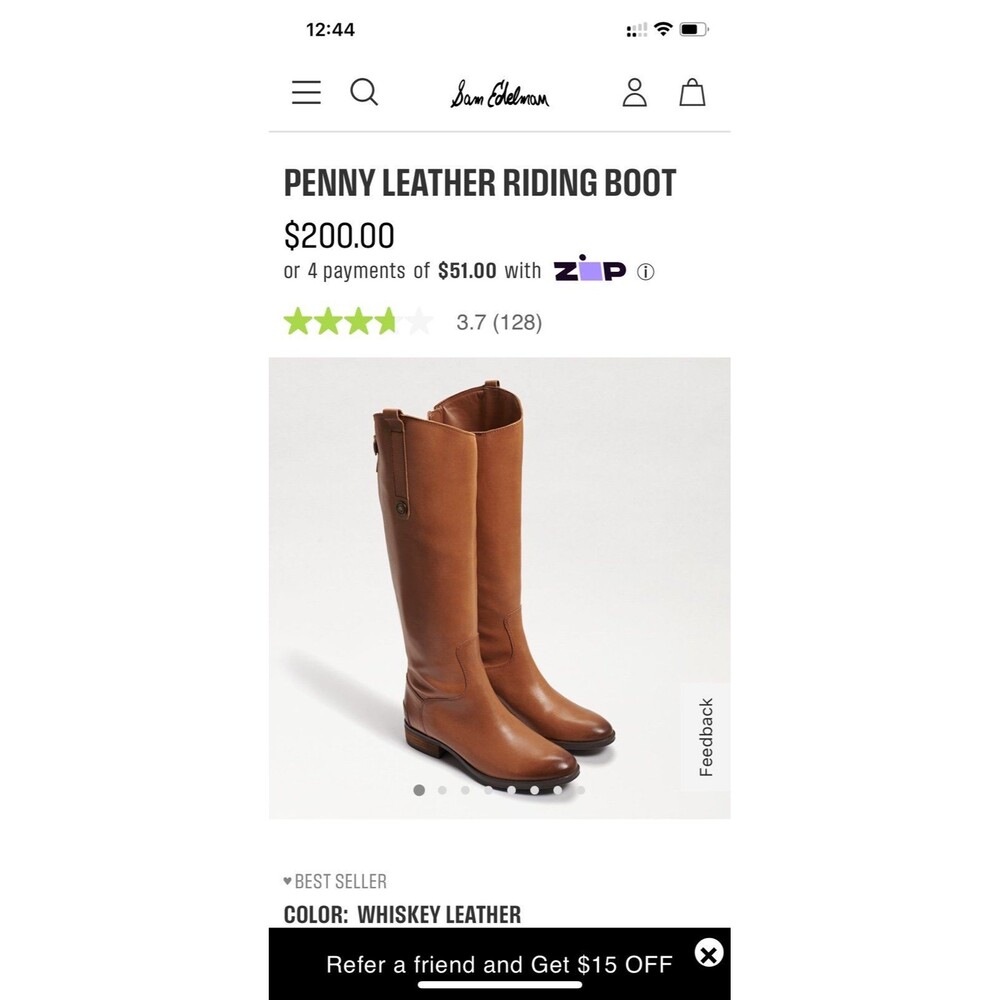 Sam Edelman Penny Womens brown leather Riding Boot Size 8.5